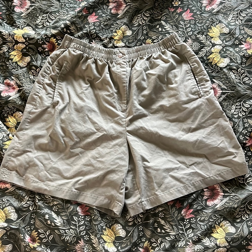 Karen Scott Sport Green Khaki High Rise Shorts